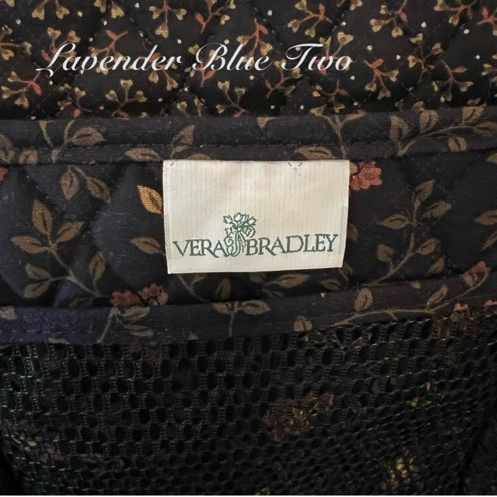 Vintage VERA BRADLEY Black Walnut 1999 Business Bag Tech Laptop Handled Case USA - Picture 16 of 17